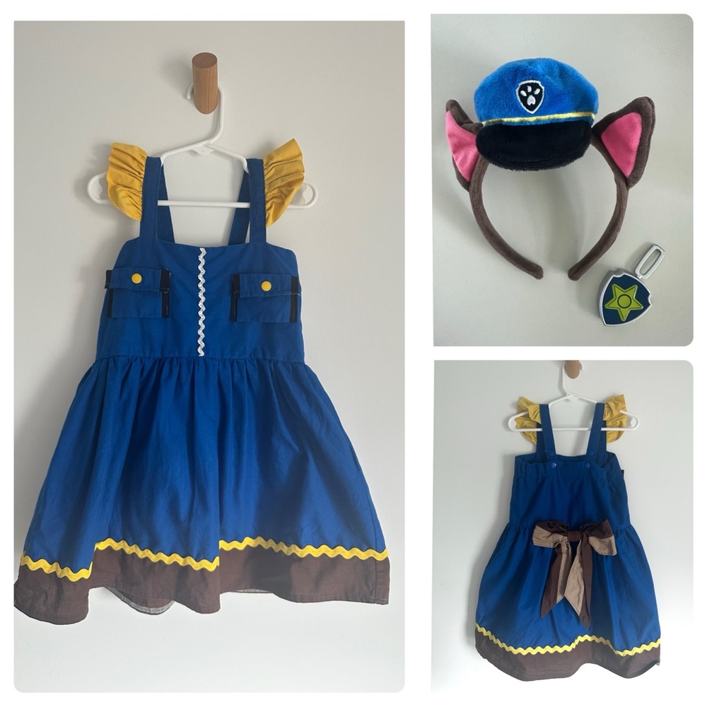 5T Paw Patrol CHASE Handmade Girl Dress Costume flexible sizing